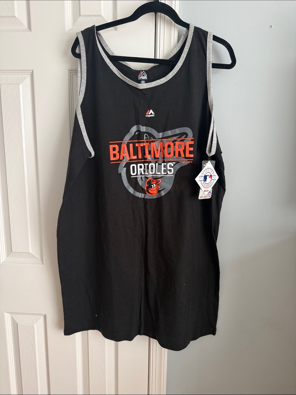 Majestic Black Baltimore Orioles Fan Tank with Orange and Gray Accents